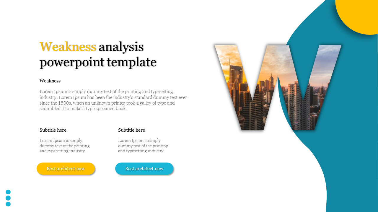 Weakness analysis powerpoint template